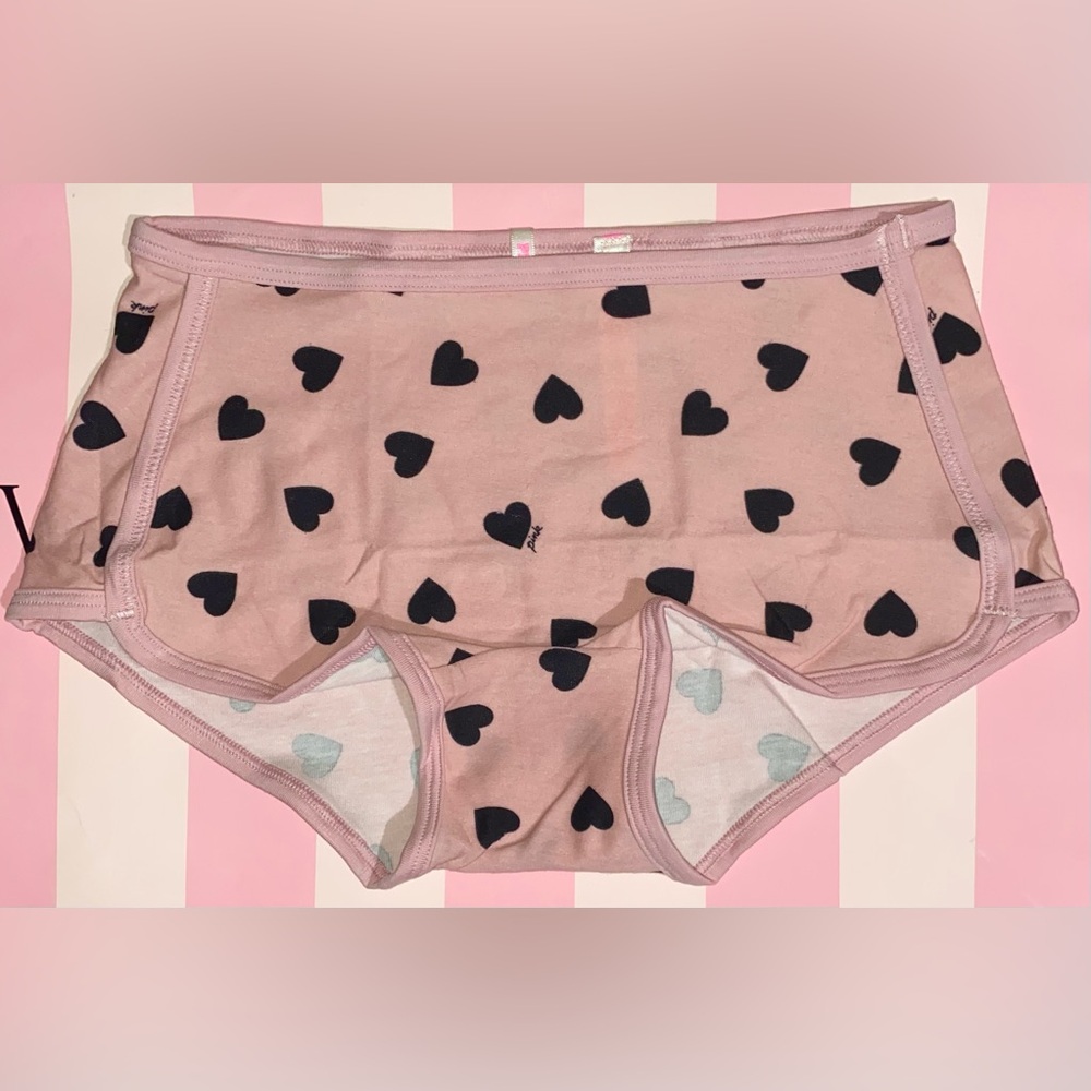 Victoria’s Secret PINK Boyshort panties Pink cotton panties pink shortie hearts